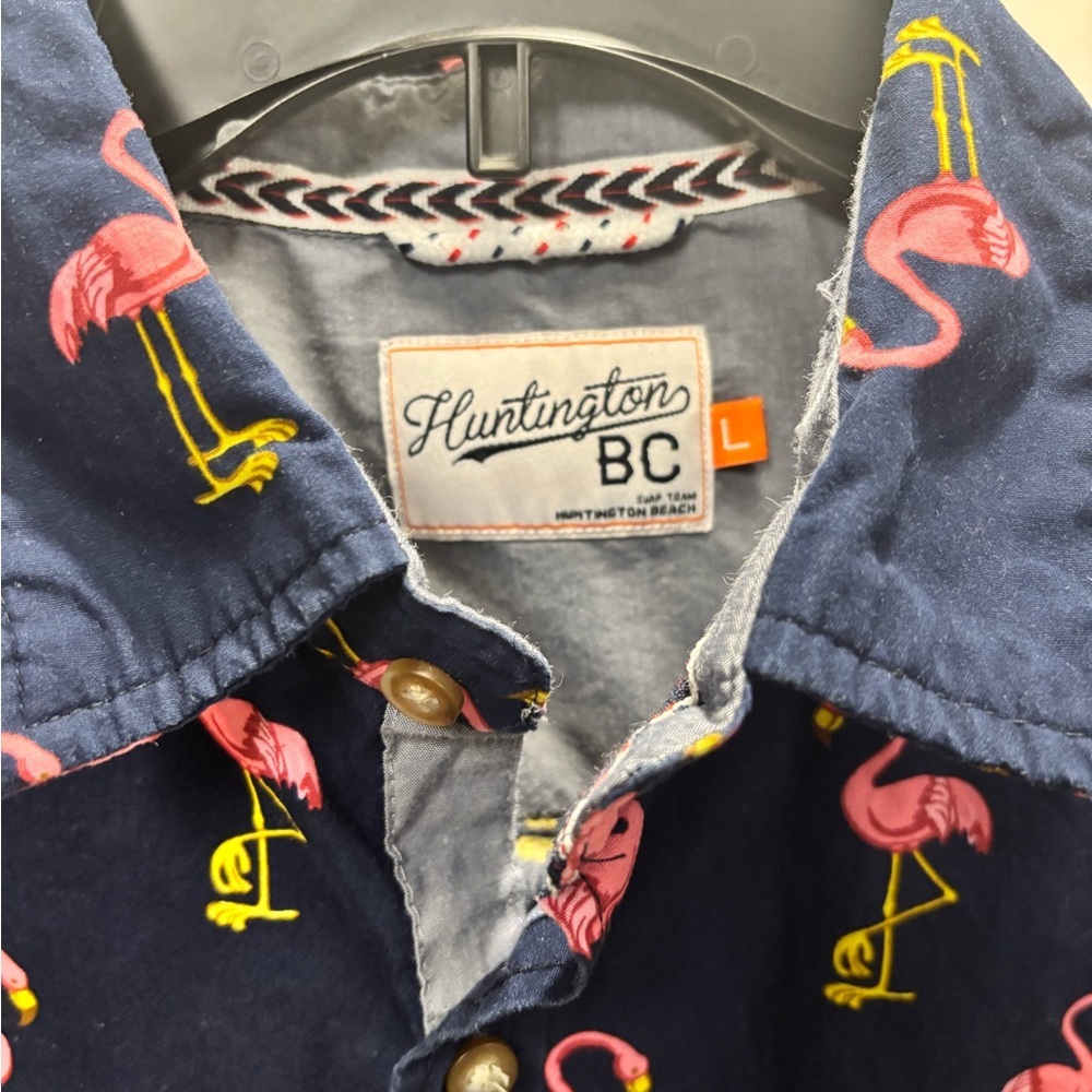 Flamingo Men’s Hungtington BC‎ button down short sleeve shirt - Picture 2 of 4